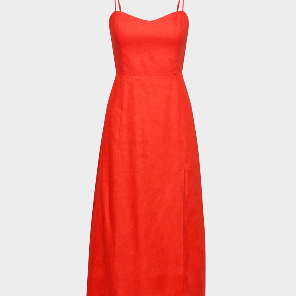 NWT Aritzia Barrafina Linen Dress in Poppy Red 10 - Picture 6 of 8
